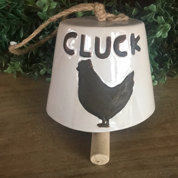 Other - Last 1❗️Farmhouse Ceramic Rooster Cow Bell Garden